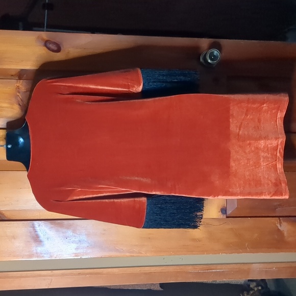 LYN AROUND* stretchy velvety embroidered fringed mini dress tunic top - Picture 6 of 10